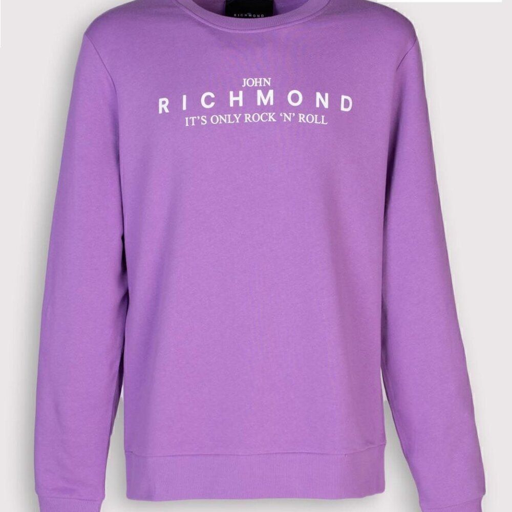 JOHN RICHMOND Mens Pullover Sweatshirt Size M 'IT'S ONLY ROCK 'N' ROLL' Logo